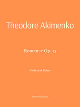 Akimenko Romance Op. 13 for Viola and Piano P.O.D cover